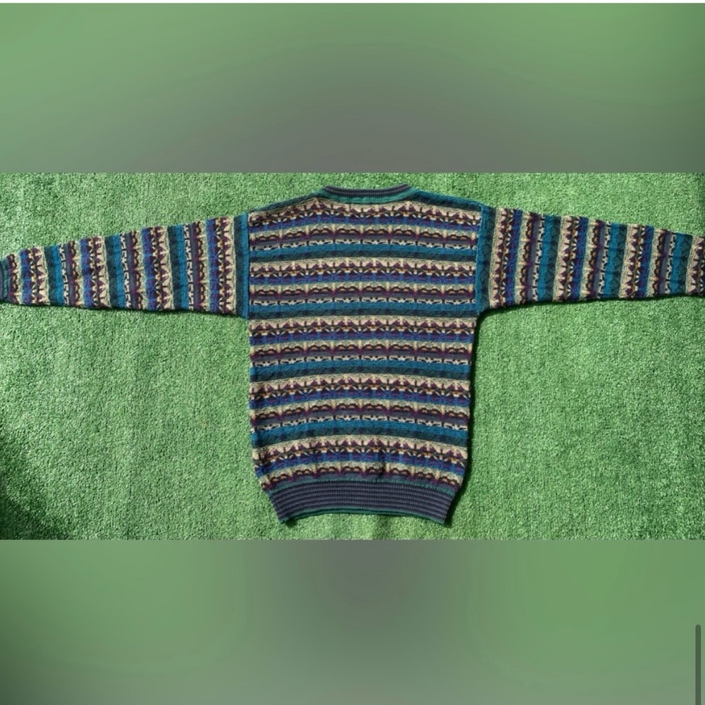 VTG 90s Pendleton Virgin Wool Colorful Patterned Sweater Mens Medium USA Made - Picture 3 of 8